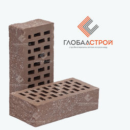 Кирпич облицовочный одинарный 1 НФ какао рустик с песком М 175 Терекс