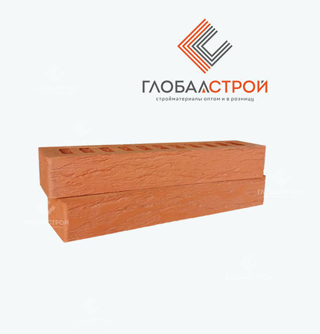 Кирпич облицовочный ригельный 0.75 НФ красный рустик М 200 Красная Гвардия